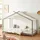 [en.casa] Kinderbett Brome Hausbett 90 x 200 cm Kiefer grau grau