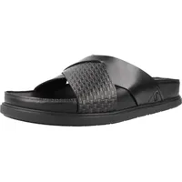CLARKS Herren. Torford Cross Schiebe-Sandalen, Black Leather, 45