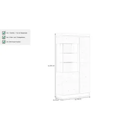 Die Möbelfundgrube Vitrine Coast Evoke 103,6 x 40 x 200,5 cm Braun/Grau