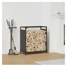 vidaXL Kaminholzregal Kaltgewalzter Stahl 60 x 28 x 65 cm Schwarz