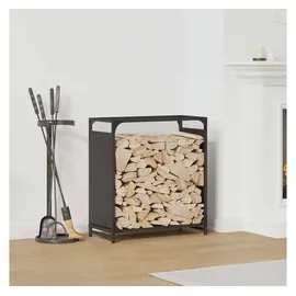 vidaXL Kaminholzregal Kaltgewalzter Stahl 60 x 28 x 65 cm Schwarz