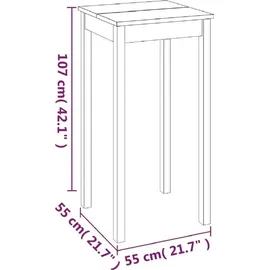 vidaXL Bartisch 55 x 55 x 107 cm Schwarz