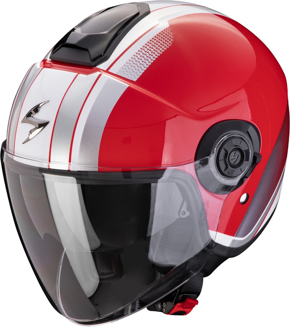 Scorpion Exo-City II Vel Jet Helm, wit-rood, S
