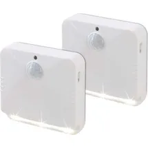 EasyMaxx LED-Sensorlicht - eckig - Mit Bewegungsmelder - 2er-Set - weiß