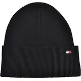 Tommy Hilfiger Strickmütze Mütze Cotton Cashmere Beanie Baumwolle Kaschmir Schwarz One Size - Einheitsgröße