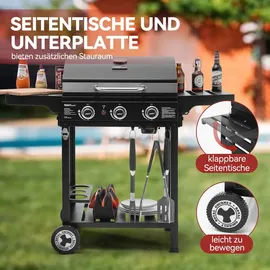 Royal Gourmet Gasgrill 3 Brenner schwarz