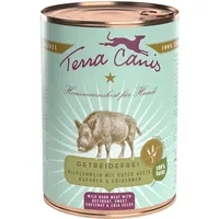 Terra Canis Getreidefrei 400g Dose Hundenassfutter Sparpaket 12 x 400 Gramm Wildschwein mit roter Beete, Maronen & Chiasamen