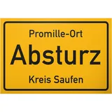 DankeDir! Alkohol Absturz Schild mit Spruch - lustiges Geschenk für ihn Geschenkidee Geburtstagsgeschenk Männer Jungs Party Deko Zubehör Scherzartikel JGA - Accessoire Fotobox