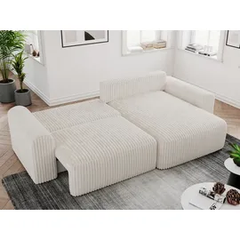 MKS Meble Eckcouch Cord 2-Sitzer Beige