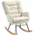 Homcom Schaukelstuhl mit Chenilleoptik Polyester 98,5 x 97 x 71 cm Beige mit Kissen