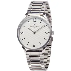 Pierre Cardin Herren Armband-Uhr analoge Quarz-Uhr mit Edelstahl-Armband 3ATM 40mm CPI.2020 Silber - One-Size