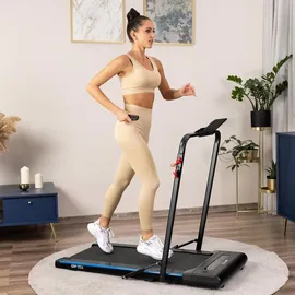 gymtek Gymtek® Laufband für Zuhause, Walking Pad Treadmill bis 110 kg, 10 km/h - Klappbar, 6 Trainingsprogramme, LCD-Display - Fitness, Home Gym - Schwarz