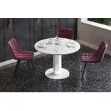 Design Esstisch Tisch HES-111 rund oval Hochglanz ausziehbar 100-148cm