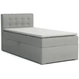 Deine Möbel 24 Boxspringbett JUNG 3 Polsterbett Jungendbett inkl. Matratzen H3 / H4 inkl. Topper (Boxbett für Jugendliche Creme Grau Beige Hellgrau Dunkegrau Anthrazit Schwarz, 3-St., Bonellfederkernmatratze H3 Taschenfederkernmatratze H4), 90x200 100x200 Veloursstoff Einzelbett Boxspring Hotelbett grau|silberfarben