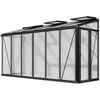 Gfp Gewächshaus Anlehngewächshaus Flora 26 - Aluminium - 388x142 cm - 16 mm Polycarbonat-Platten