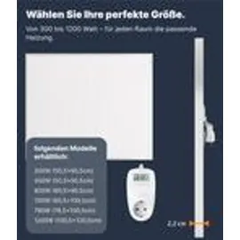 Umbrella UMBRELLA® F300 Infrarot Wandheizung 300W mit TH12 WIFI Thermostat & App-Steuerung – ultraflache elektrische Infrarotheizung zur Wandmontage – Carbon Crystal Infrarot Paneel