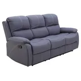 Femo Sofa 3-Sitzer FM-3231, Graublau - Mikrofaser - mit Relaxfunktion