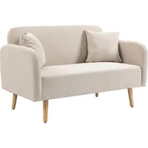 Homcom 2 Sitzer Sofa, Couch mit 2 Wurfkissen, gepolsterter Doppelsofa, mit Samtopik, Armlehne, Loveseat für Wohnzimmer, Schlafzimmer,