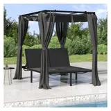 vidaXL Doppelliege 207 x 153 x 204 cm Grau
