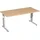 Geramöbel Flex Schreibtisch buche rechteckig, C-Fuß-Gestell silber 180,0 x 80,0 cm