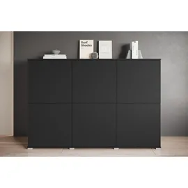INOSIGN Highboard INOSIGN "Kenia, moderne grifflose Hochkommode mit 6 Türen, Breite 180 cm", schwarz (graphite schwarz matt), B:180cm H:125cm T:39,5cm, FSC-zertifizierter Holzwerkstoff, Sideboards, Highboard, Push-to-Open-Fronten, höhenverstellbaren Einlegeböden,