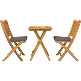 vidaXL Garten Bistro Set 3 pcs Braun Akazie Massivholz vidaXL