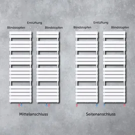 doporro Badheizung 100x50cm Weiß Paneelheizkörper Einlagig Horizontal Mittelanschluss Bad-Heizkörper - Weiß
