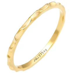 Elli PREMIUM Stacking Facetten Basic Minimal Look 375 Gelbgold 56 Damen 