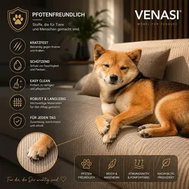 venasi Eckcouch U-Form mit Schlaffunktion und Bettkasten 3-Sitzer Beige
