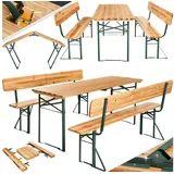 Tectake Bierzeltgarnitur 3-tlg. braun klappbar (402503)