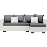 P & B Ecksofa, Anthrazit, Weiß, Textil, Füllung: Schaumstoff, Ottomane rechts, L-Form, 230x140 cm, Schlafen auf Sitzhöhe, Rücken echt, Wohnzimmer, Sofas & Couches, Wohnlandschaften, Ecksofas