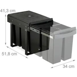 Relaxdays Einbaumülleimer 20 l Schwarz