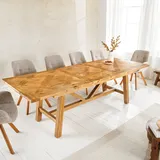 Massivholz Esstisch RIVIERA - 180-240cm - natur - recycelte Pinie - ausziehbar