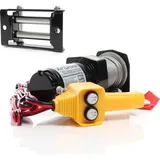 XPOtool Seilzug mit 12,5m Stahlseil, 1ps Motorwinde u. Rollenfenster, Windenfenster mit 4 Rollen Lochabstand 109mm, Seilrollenfenster