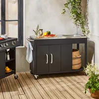 Sweeek - Outdoor-Grillablagewagen aus Stahl