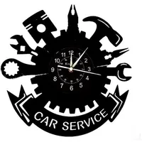 Smotly Vinyl Wanduhr - Autoreparaturwerkzeug Thema Rekord, Handgemachte Kreative Auto-Werkstatt Dekoration Geschenk