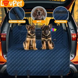 Lovpet LovPet® 2in1 Hundedecke für Auto Rückbank & Kofferraum mit Seitenschutz und Sichtfenster Kofferraumschutz - Wasserabweisende Hunde Autoschondecke Universal Autodecke Rücksitz