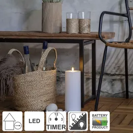 Star Trading Flamme Rak LED-Kerze 27,5 cm weiß