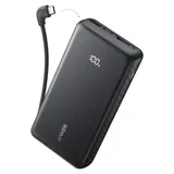 Anker Power Bank (20K, 22.5W, Built-In USB-C Cable) - Schwarz