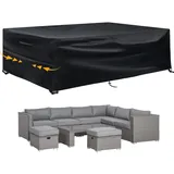 GARPROVM Abdeckung für Gartenmöbel, Abdeckplane Gartenmöbel Schutzhülle für Gartenmöbel Wasserdicht Anti-UV Staubdicht Oxford Gewebe, für Outdoor Sofa Tisch Möbelsets - 280x204x106cm
