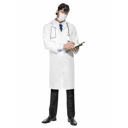 Smiffys Kostüm Arzt, Arztkittel ohne Risiken und Nebenwirkungen weiß M