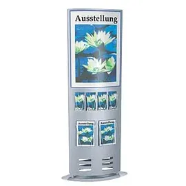 Kerkmann Infosäule tec-art Size silber DIN A4, 1/3 DIN A4 6 Fächer 77,0 x 30,0 x 185,0 cm, 1 St.