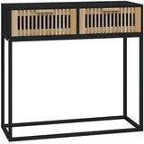 vidaXL Konsolentisch Schwarz 80x30x75 cm Holzwerkstoff und Eisen