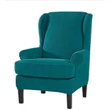 Jacquard Sesselbezug, Sessel-Überwürfe Ohrensessel Überzug Bezug Sesselhusse Sessel Sesselbezug, Elastisch Stretch Husse für Ohrensessel (Blau)