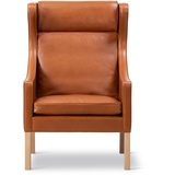 Mogensen 2204 Wing Chair, eiche hell geölt / leder cera 905 russet brown