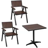 MCW Gartentisch J95 57 x 57 x 75 cm Schwarz/Dunkelbraun