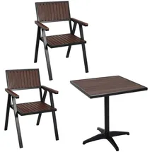 MCW Gartentisch J95 57 x 57 x 75 cm Schwarz/Dunkelbraun