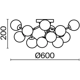 Maytoni Deckenleuchte DALLAS (DH 60x20 cm, & DH 60x20 cm