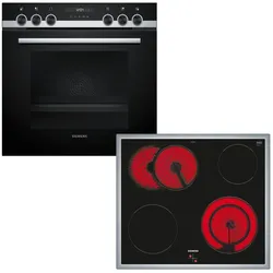 Elektro-Herd-Set »HE517BBS3«, mit Backwagen, Backwagen mit ausziehbarer Tür für bequemes Kochen & Backen, 77413648-0 Edelstahl