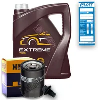 Hengst Ölfilter + 5L Mannol Extreme 5W-40 Motoröl für passend ACEA C3 Fiat 9.55535